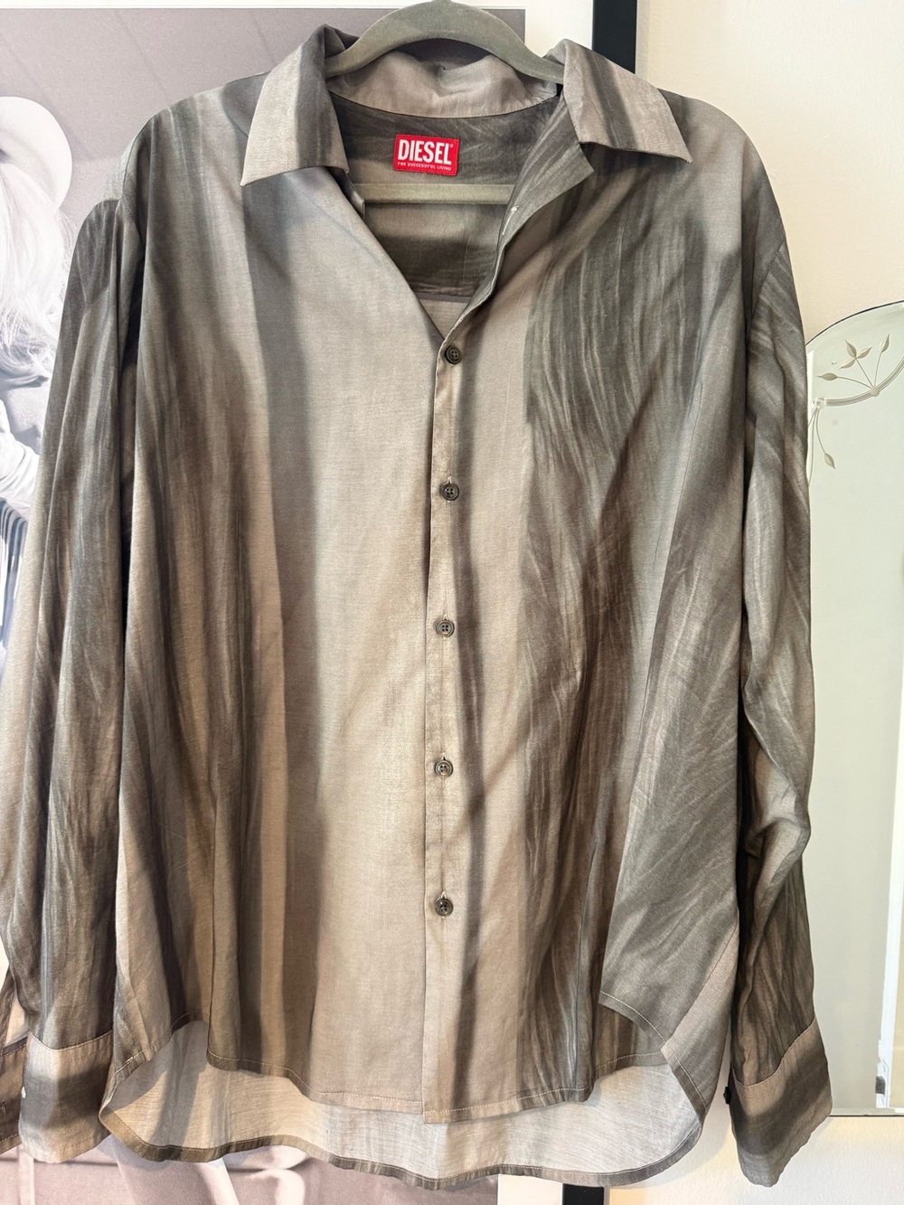 Vintage Diesel blur monochromatic  Button-Up Shirt in Smoky grey